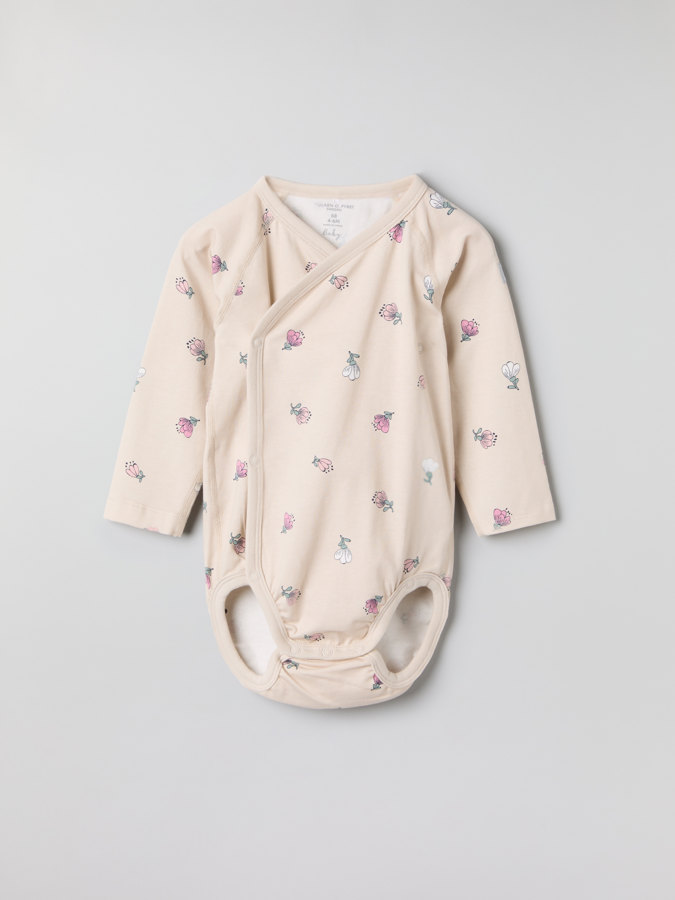 wraparound babygrow with floral print