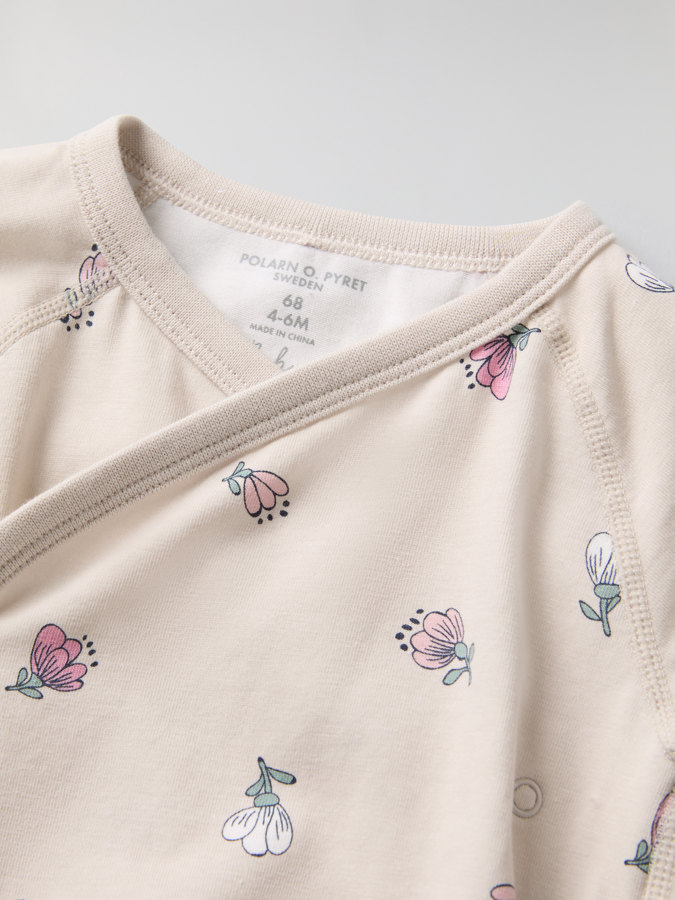 wraparound babygrow with floral print