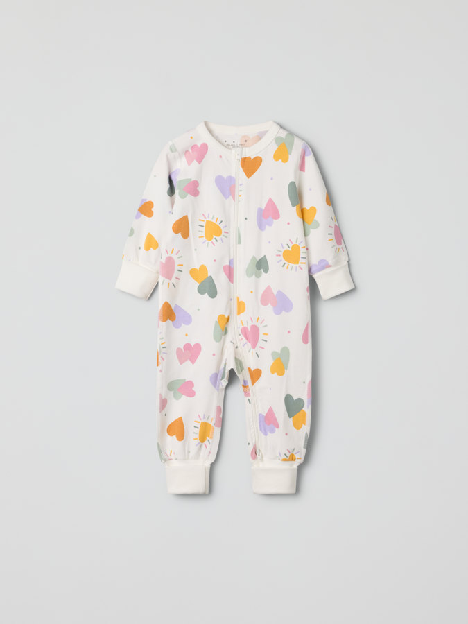 sleepsuit with heart print