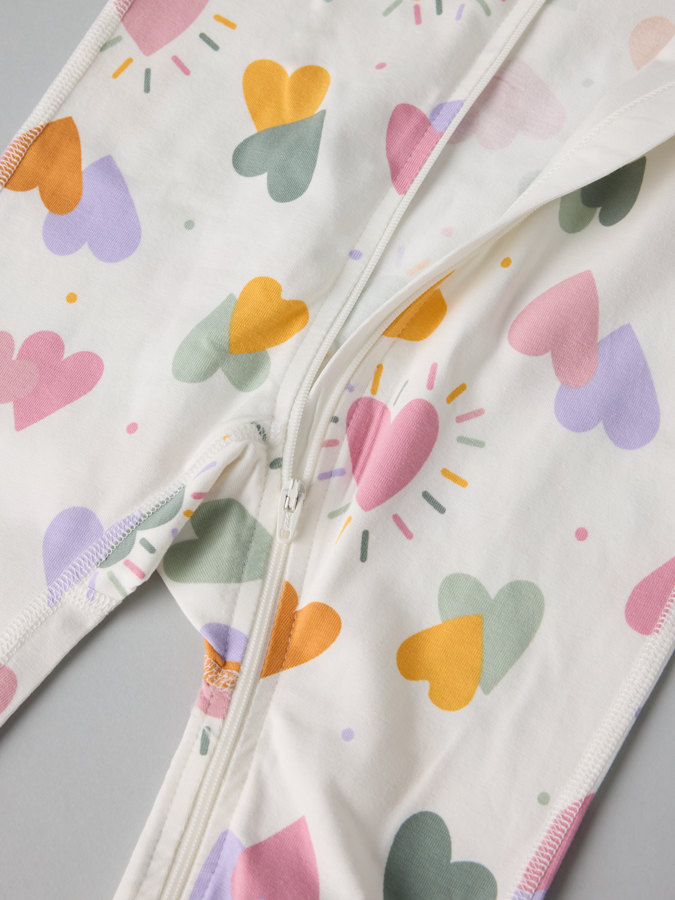 sleepsuit with heart print
