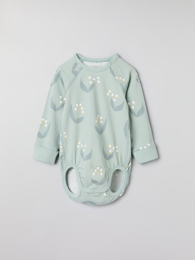 Extendable babygrow with lily of the valley print
