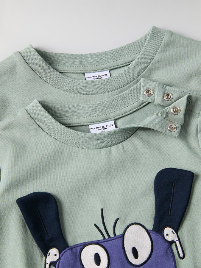 Long-sleeve top with dog print