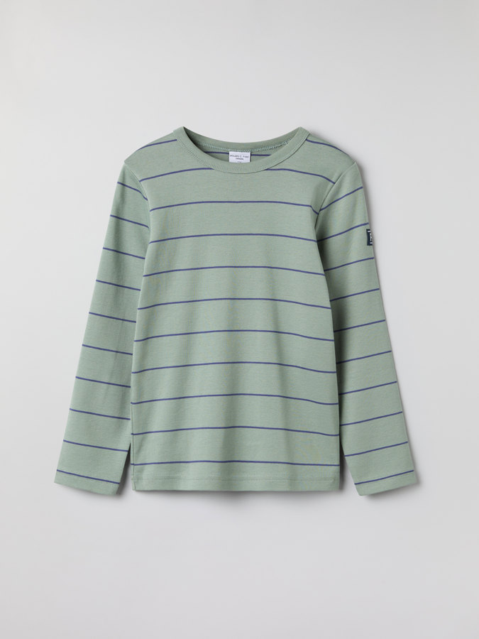Striped long-sleeve top