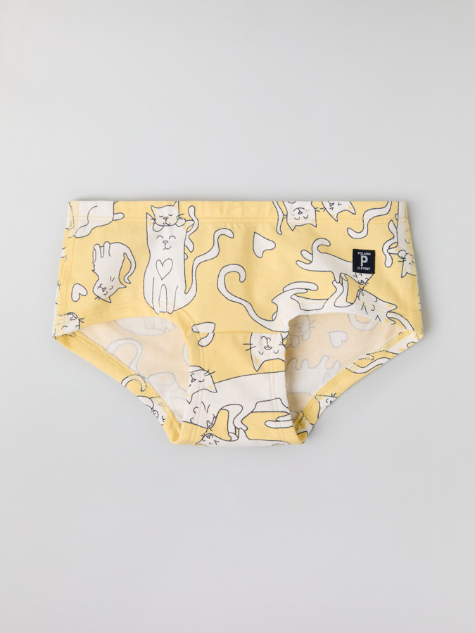 Hipster brief with cat print