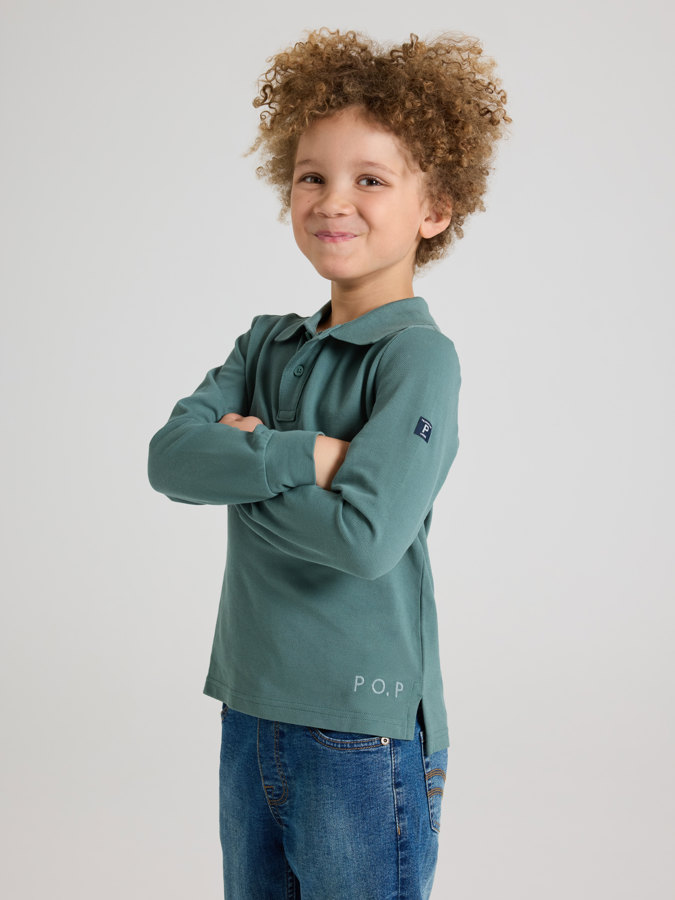 Long-sleeve polo shirt