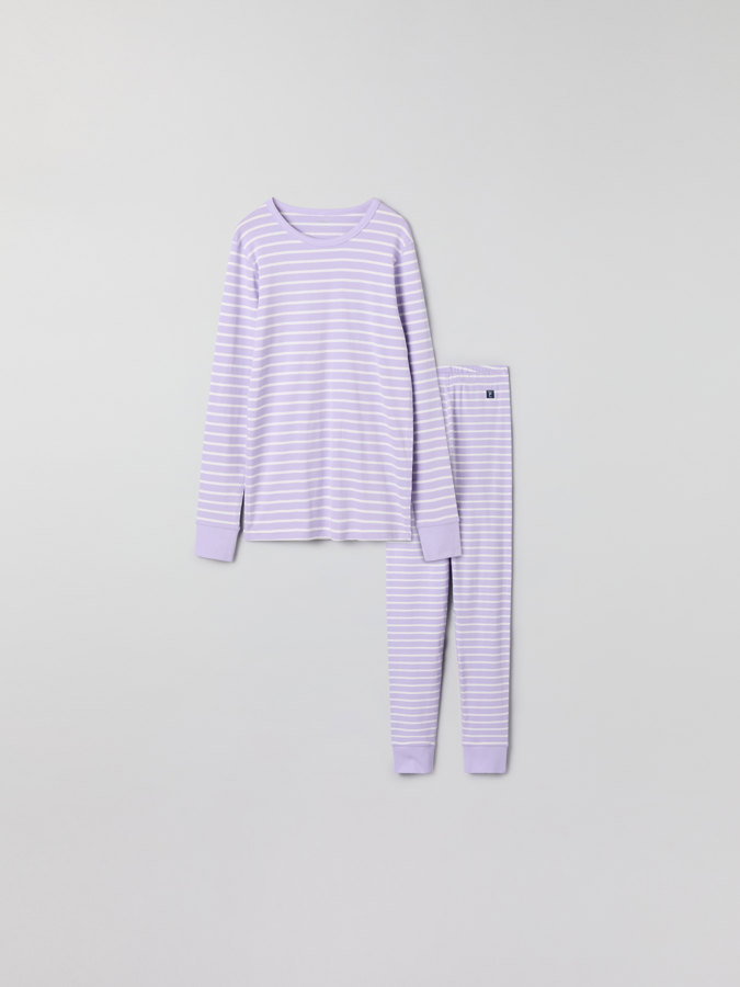 Striped set with top and pants for adult