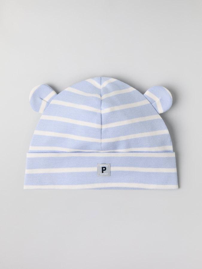 Stripey beanie with ears