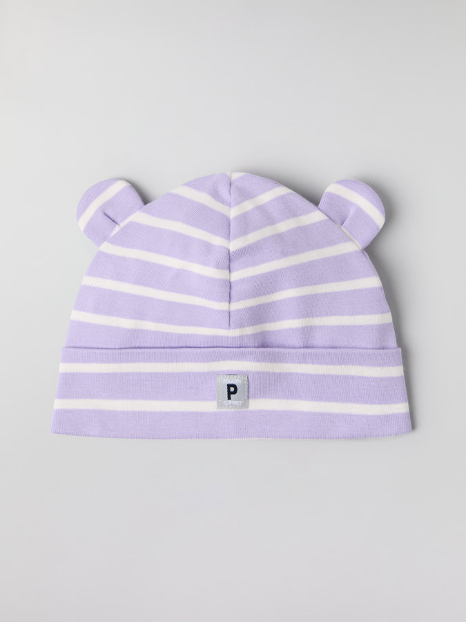 Stripey beanie with ears