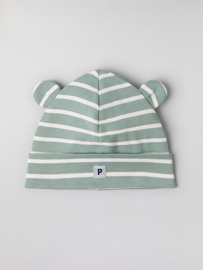 Stripey beanie with ears