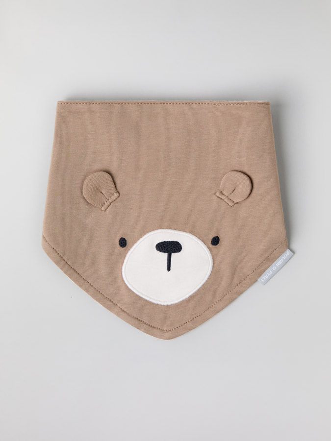 Dribble bib with bear print Dribble bib with bear print