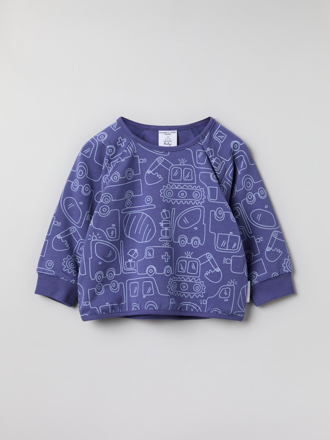 Sweatshirt with car print