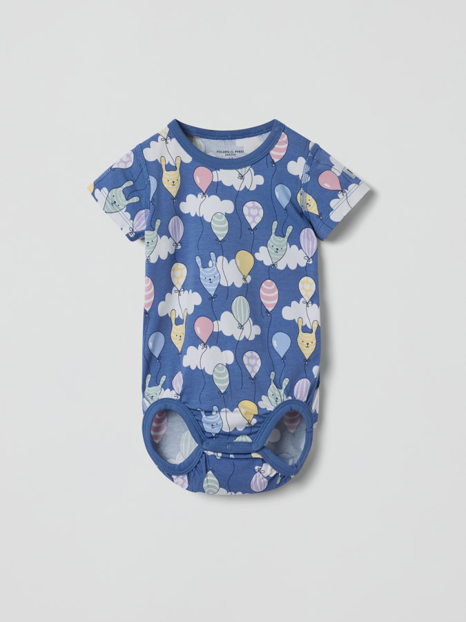 Short-sleeved babygrow with balloon print