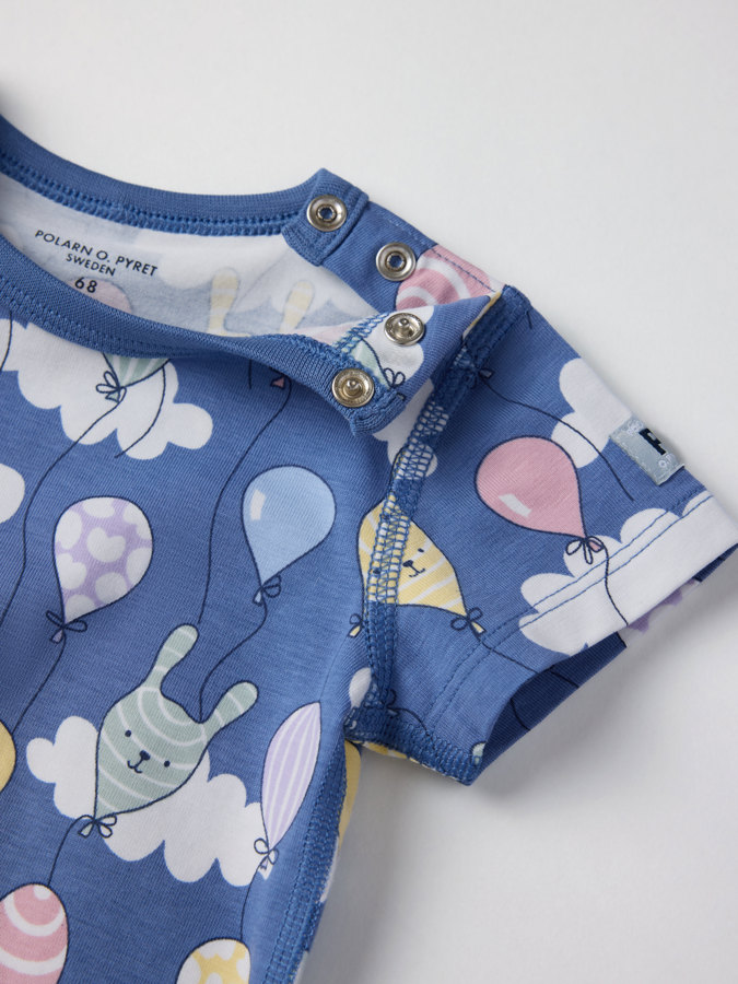 Short-sleeved bodysuit with balloon print Short-sleeved bodysuit with balloon print