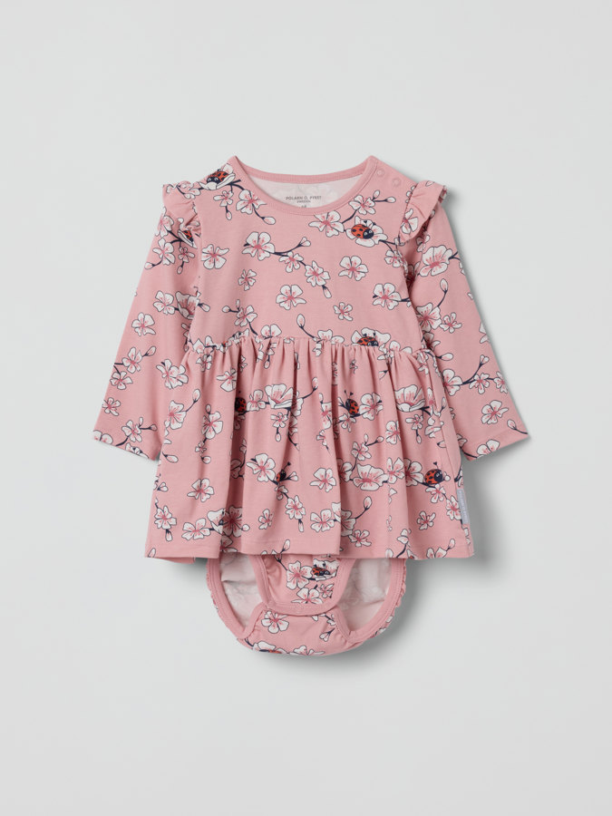 babygrow dress with cherry blossom print