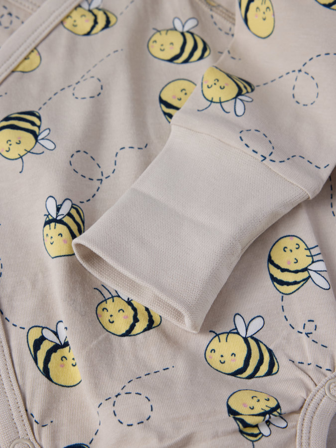 wraparound babygrow with bee print