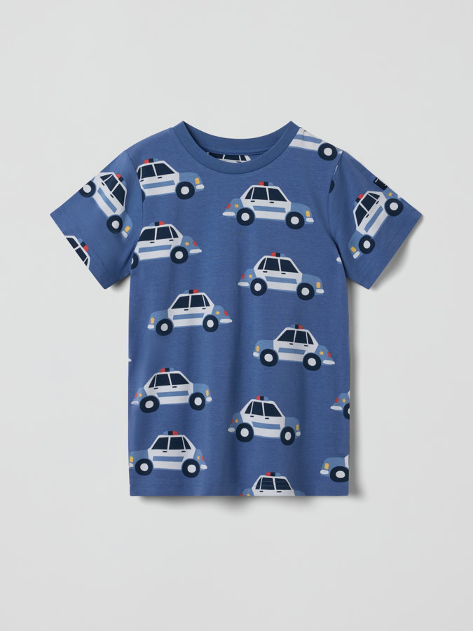 T-shirt with police car print T-shirt with police car print