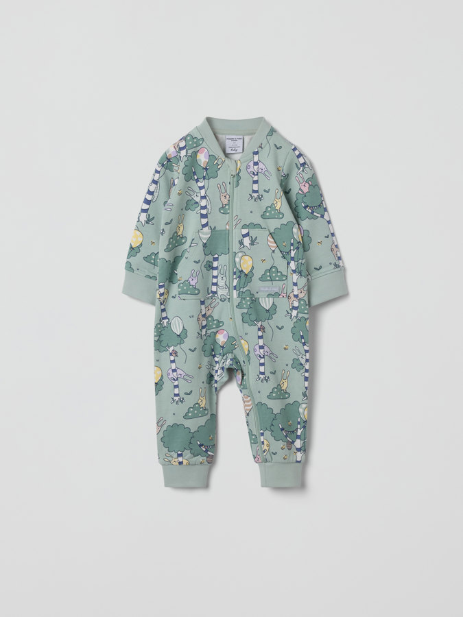 Onesie with forest print
