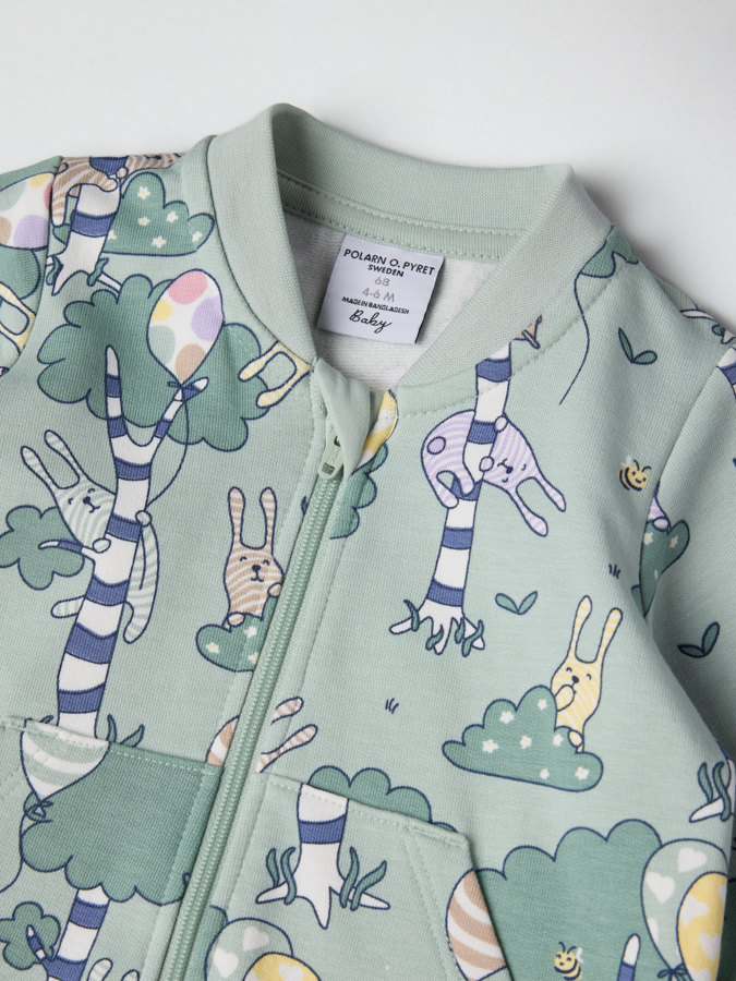 Sweatshirt all-in-one with forest print and pocket Sweatshirt all-in-one with forest print and pocket