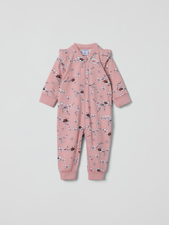 Sweatshirt onesie with cherry blossom print