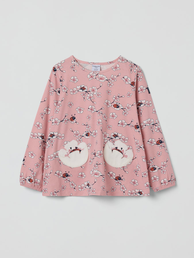 Top with cherry blossom print