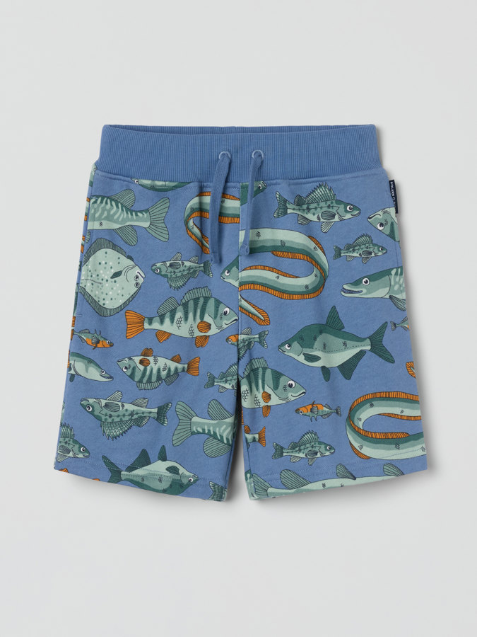 Sweatshorts with fish print