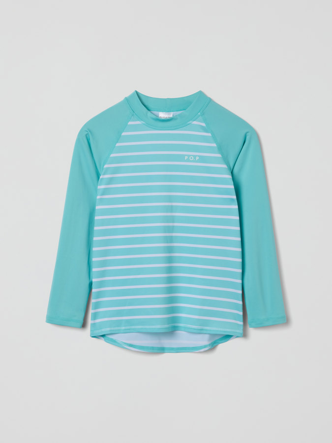 Striped long-sleeved UV top