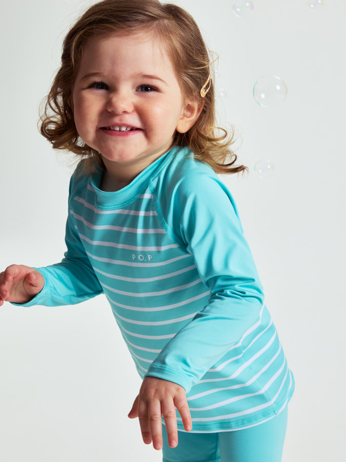 Striped long-sleeved UV top