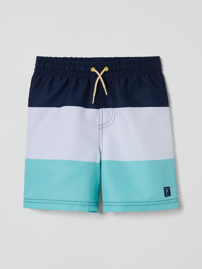 Block striped swim shorts