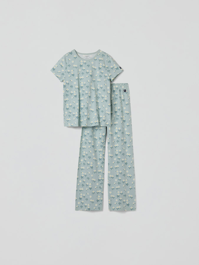 Short-sleeved floral pyjamas for adult