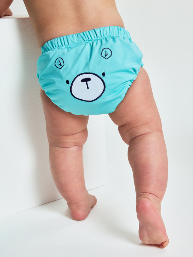 Swim diaper with bear print