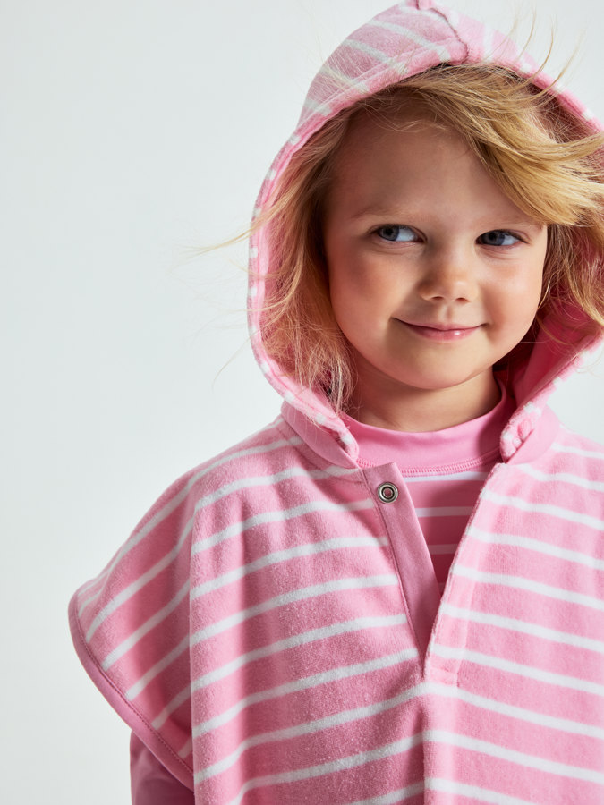 Striped towel poncho