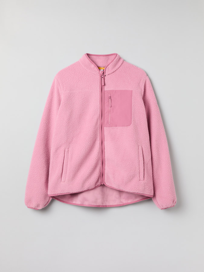 Pile fleece jacket for adult