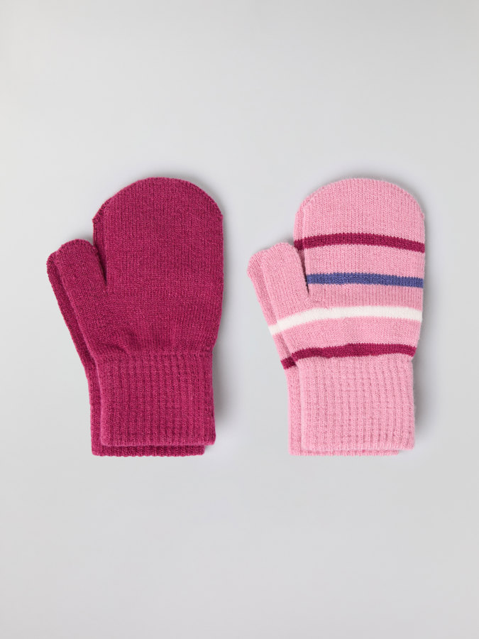 Knitted mittens, 2-pack