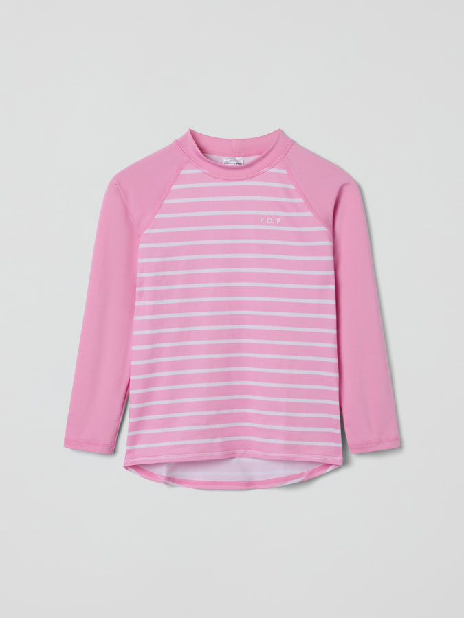Striped long-sleeved UV top
