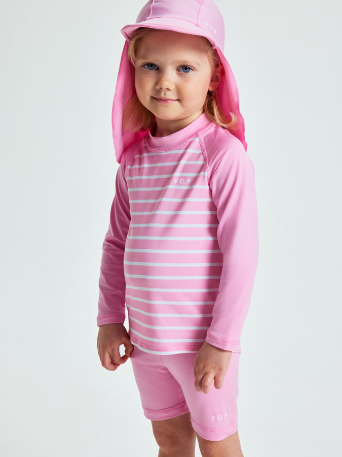 Striped long-sleeved UV top