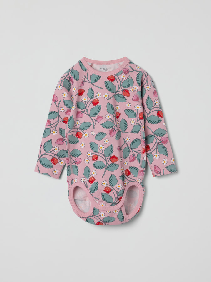 babygrow with strawberry print