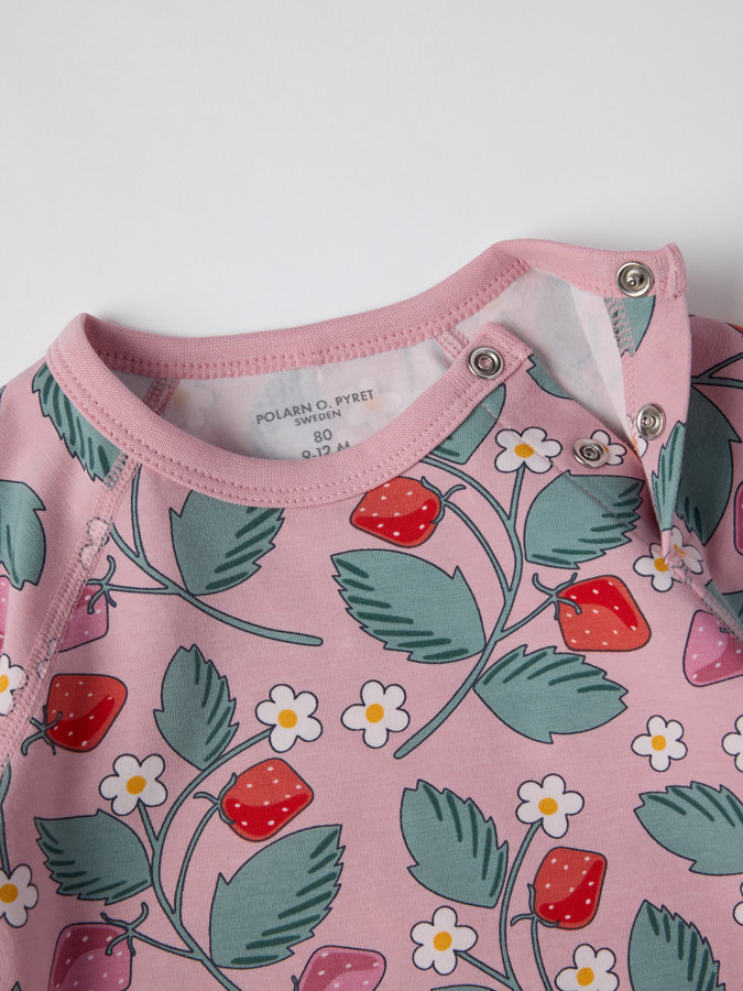 babygrow with strawberry print