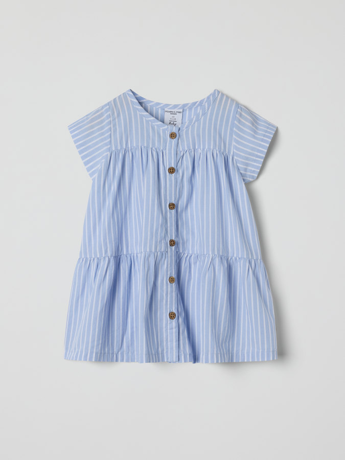 Short-sleeved striped dress