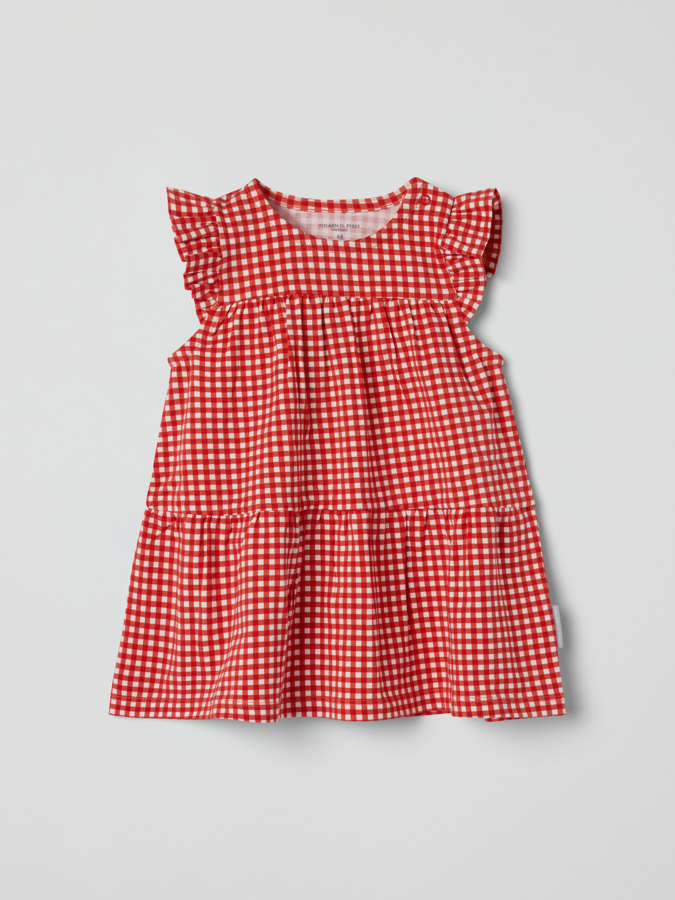 Checked dress with ruffle sleeves Checked dress with ruffle sleeves