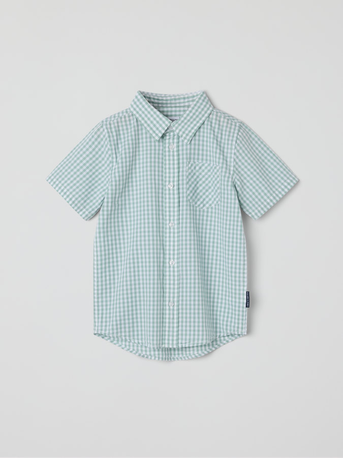 Short-sleeved checked shirt
