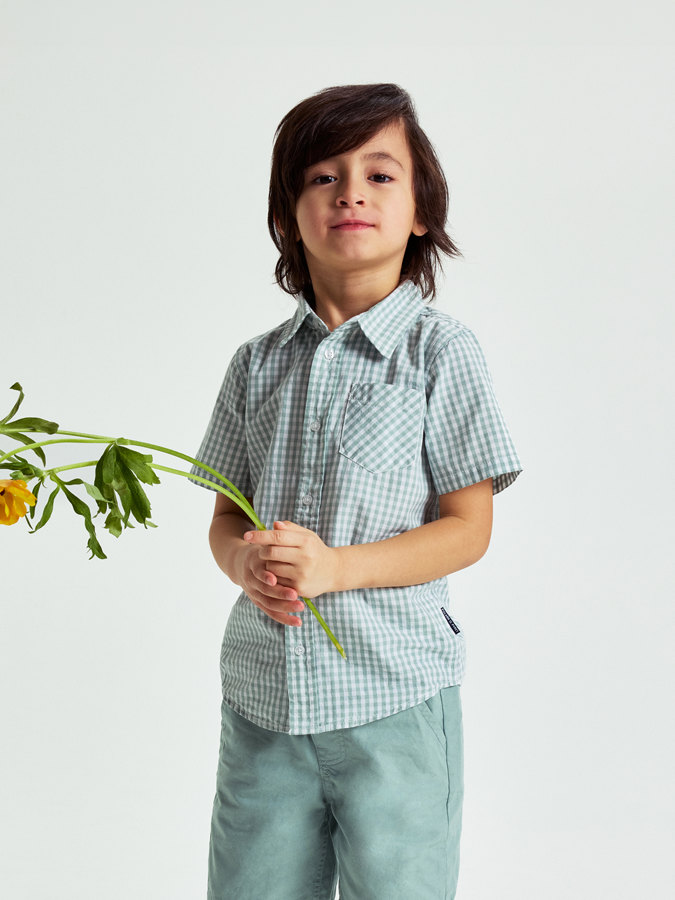Short-sleeved checked shirt Short-sleeved checked shirt