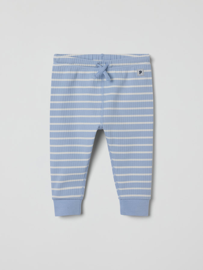 Ribbed pants with whale print