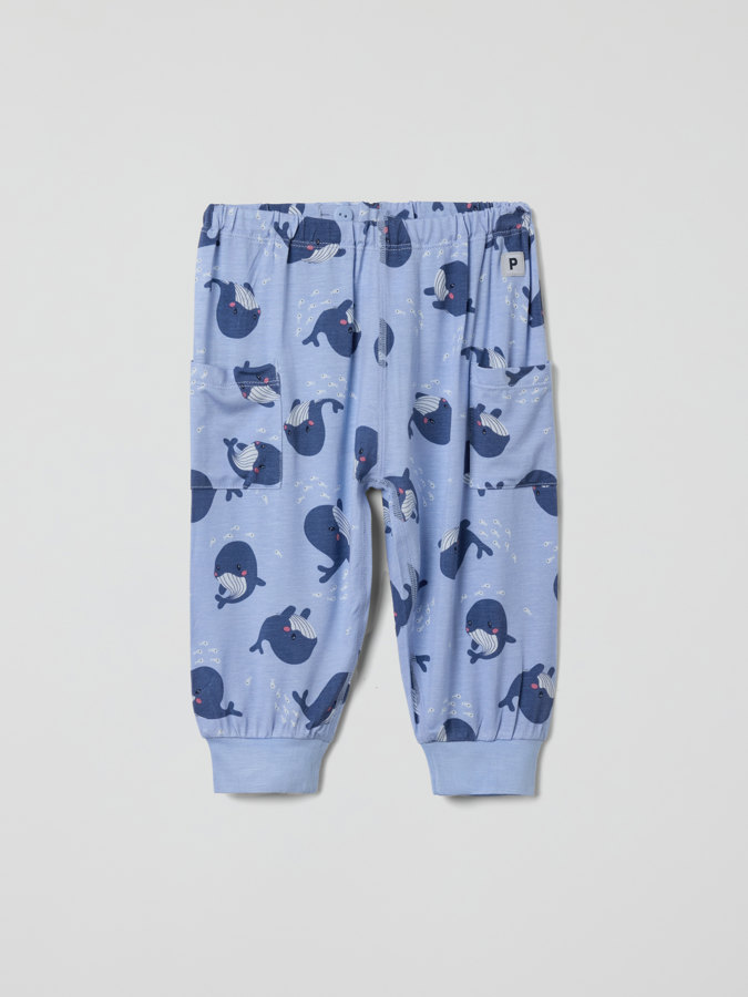 Pants with whale print