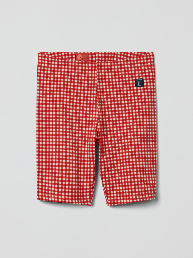 Checked cycling shorts
