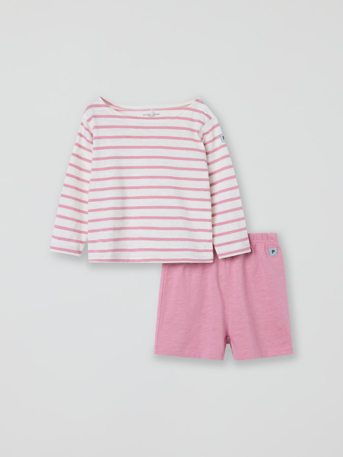 Set comprising striped top and shorts Set comprising striped top and shorts