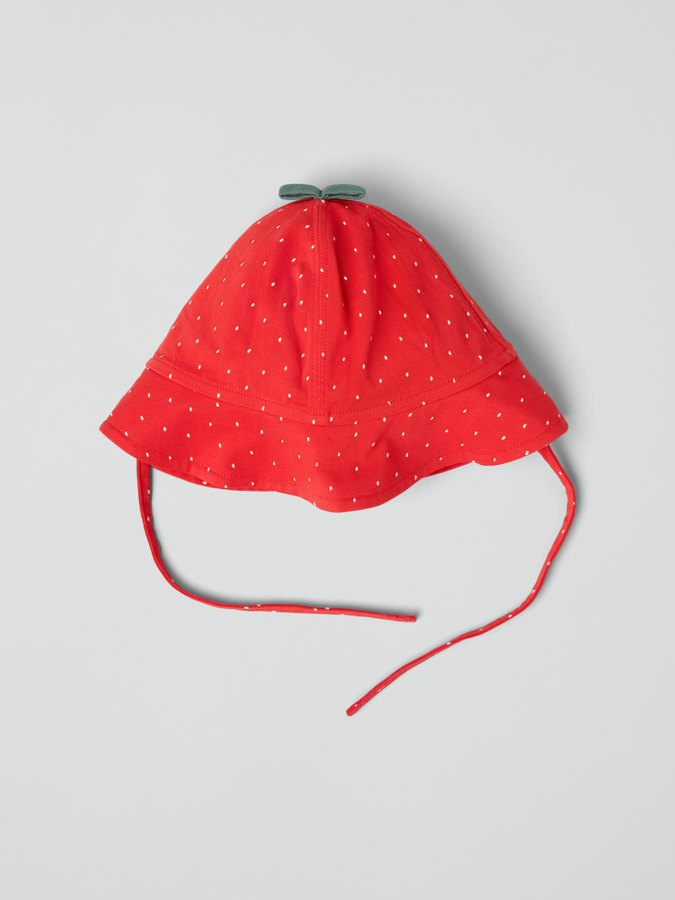 Jersey sun hat with berry print
