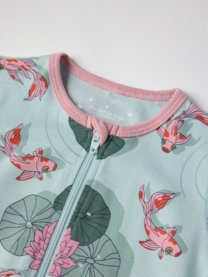 Short-sleeved sleepsuit with underwater print Short-sleeved sleepsuit with underwater print