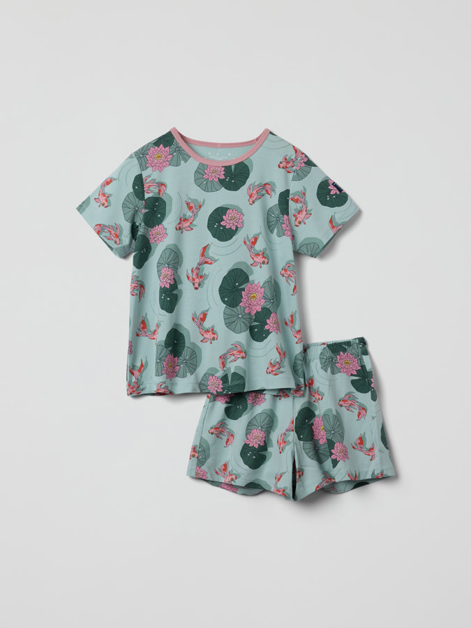 Two-piece pyjamas with underwater print