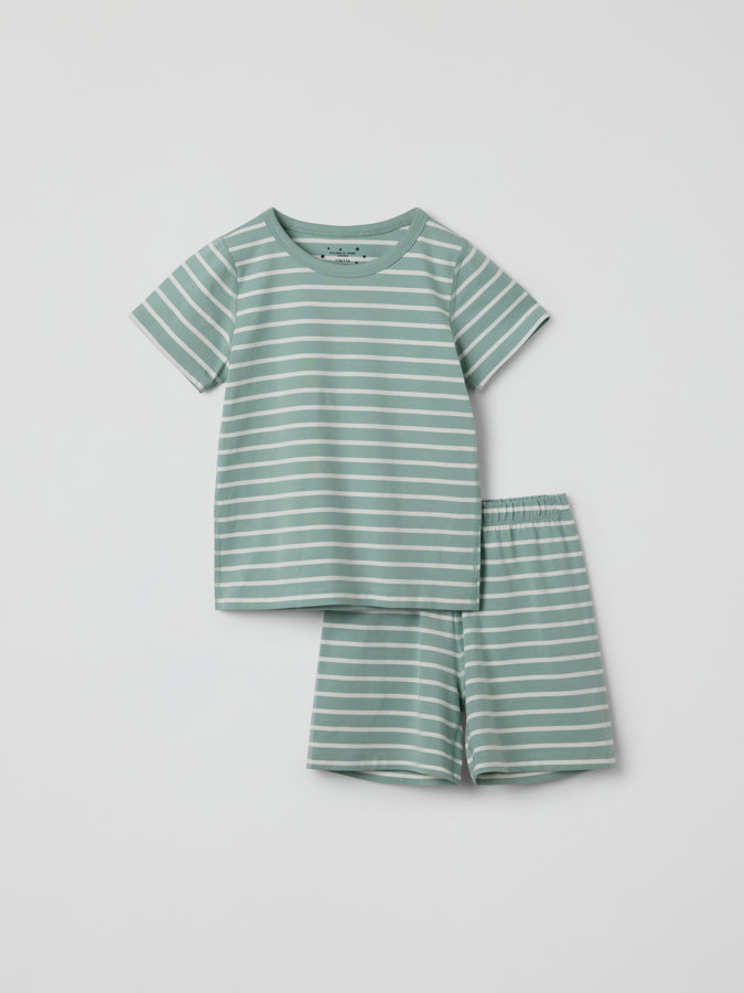 Short-sleeved striped two-piece pyjamas