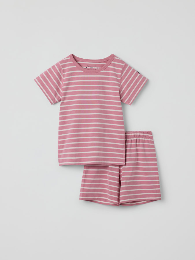 Short-sleeved striped two-piece pyjamas